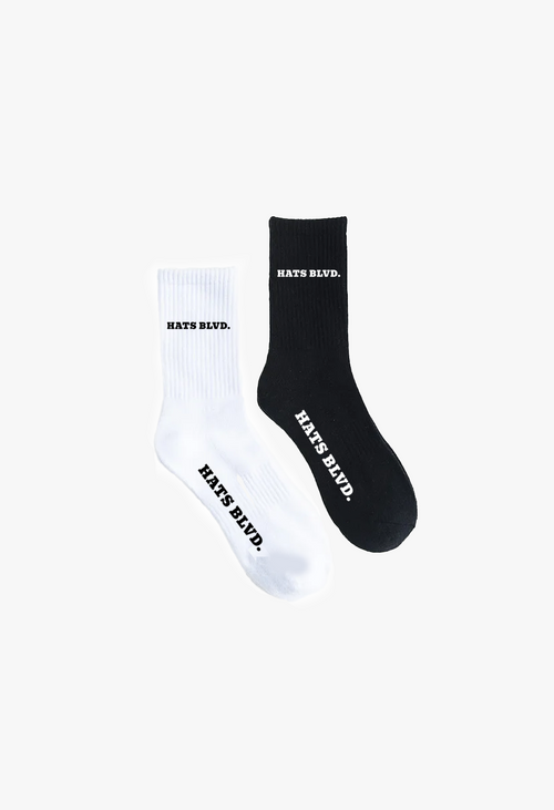 The Blvd Socks Twin Set - Black & White